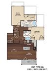 2 BR 2 BA 1240 sq ft Bluewater Floorplan Apartments near West Ashely